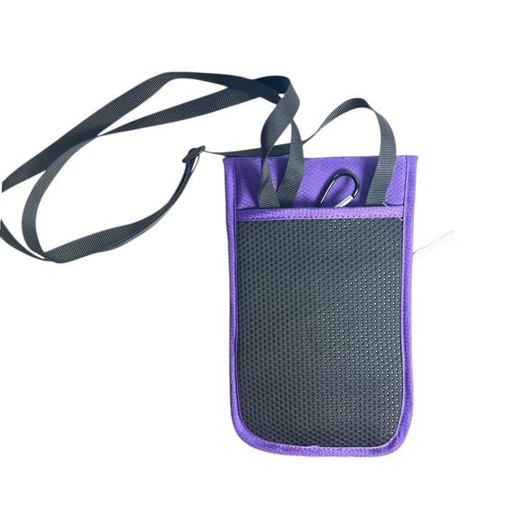RFID Blocking Travel Neck Wallet Crossbody Pouch Purple Lightweight Organizer - Picture 3 of 8
